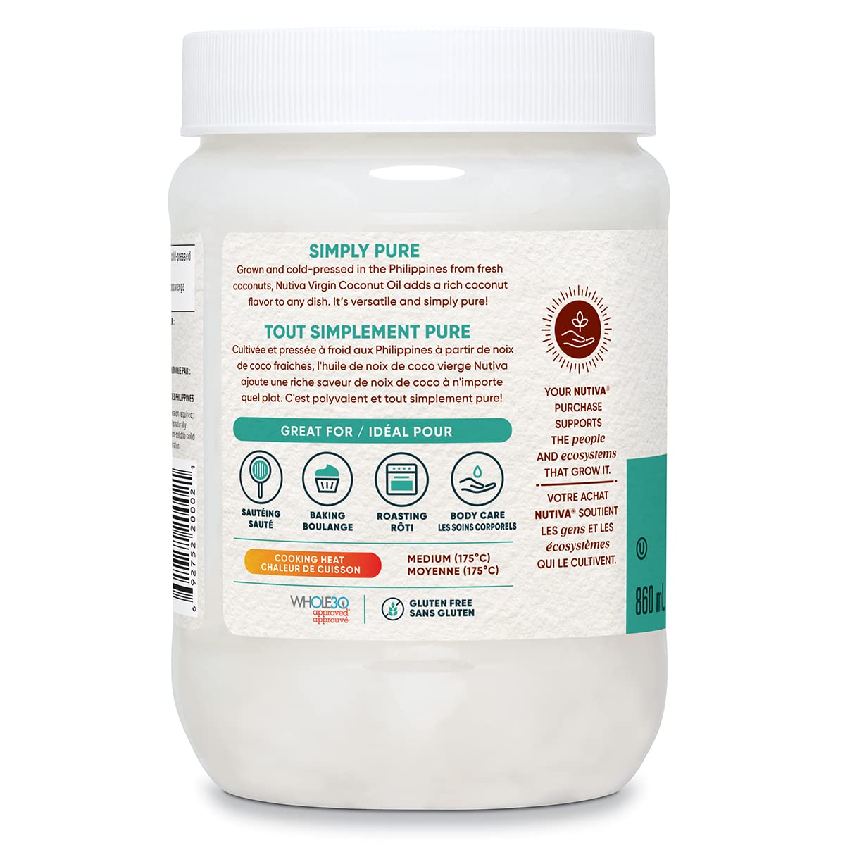 Nutiva Organic Coconut Oil Virgin, 860Ml