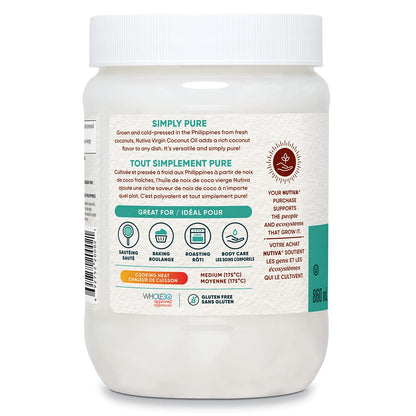 Nutiva Organic Coconut Oil Virgin, 860Ml