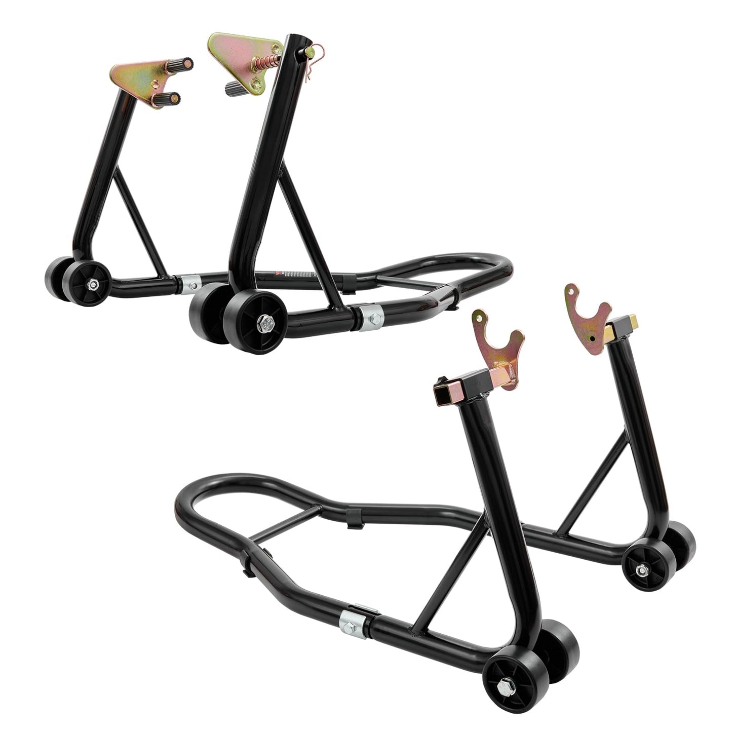 VEVOR Motorcycle Stand Lift, 850lbs Front Rear Combo Stand Lift Stand, Front and Rear Wheel Fork Stand, U+L Fork Swingarm Spool, Compatible with Most Yamaha Honda Kawasaki Suzuki Motorcycles, Black 🍁 All In One Marketplace Canada