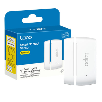 TP-Link Tapo T110 Contact Sensor, White, Requires Tapo Hub, Long Battery Life, Real-Time Notification, Smart Action Tapo