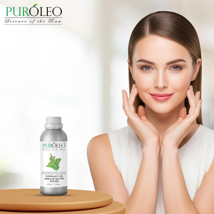 PUROLEO Peppermint Essential Oil 8 Fl Oz/236 ML (Packed in Canada), 100% pure, natural, undiluted. Ideal for aroma, candle making, perfumes, fragrance oils, diffusers, and huile essentielle pour diffuseur. 🍁 All In One Marketplace Canada