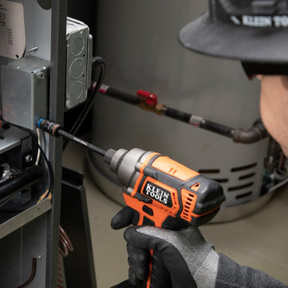 Klein Tools 32910 Impact Driver, 7-in-1 SAE Impact Socket Set with Handle, Flip Socket with 1/4, 5/16, 3/8, 7/16, 1/2 and 9/16-Inch Nut Driver Sizes and 1/4-Inch Bit Holder KLEIN TOOLS
