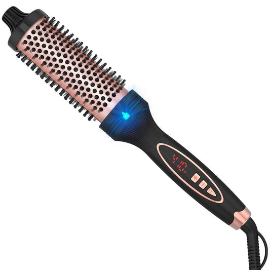 PHOEBE New Upgrade 1.5 Inch Thermal Brush Create Loose & Volume Curls Digital Display 9 Heat Settings Tourmaline Ionic Hair Curler 1 1/2 Inch Curling Iron Brush Dual Voltage for Traveling - Available at All In One Marketplace Canada