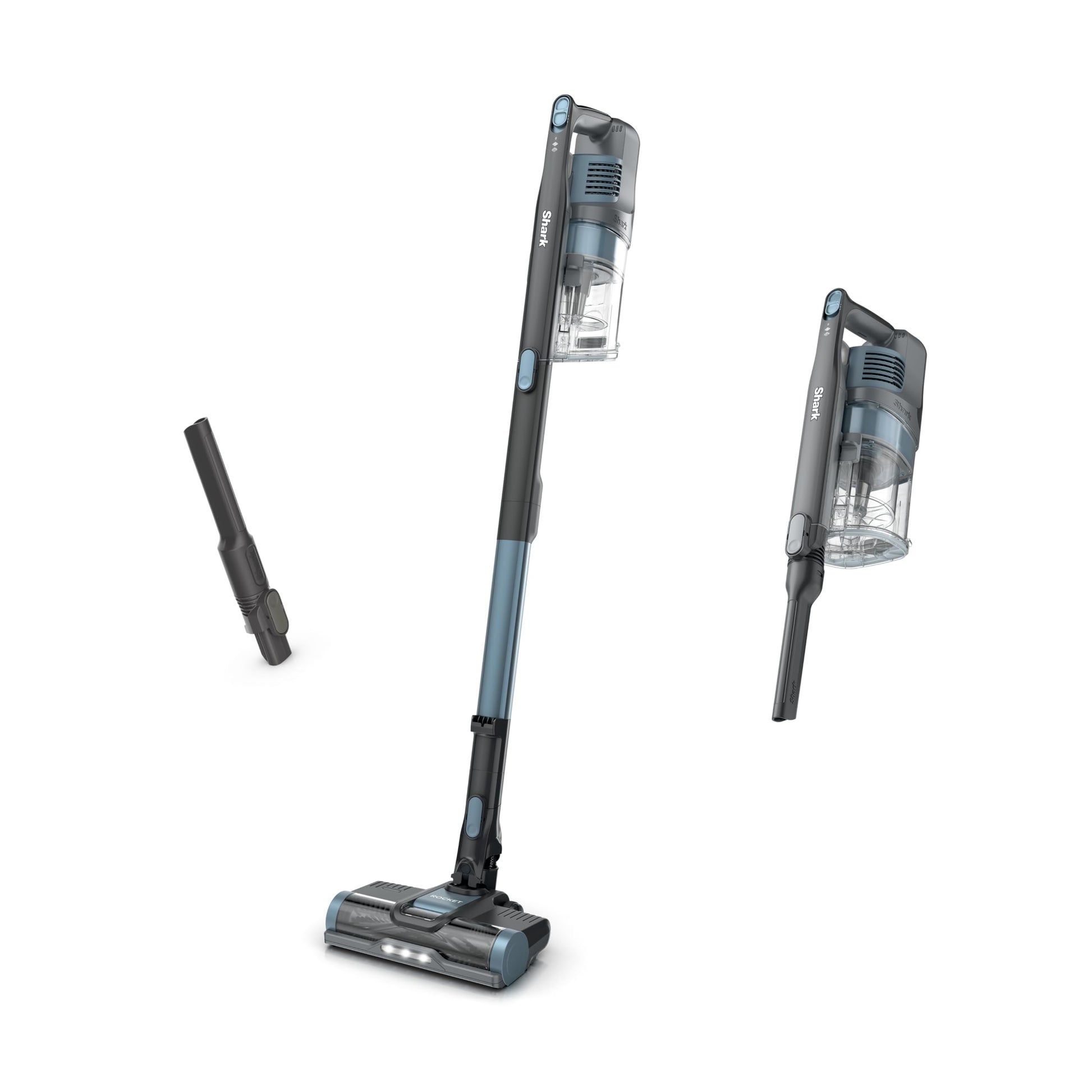Shark Pet Cordless Stick Vacuum with Large Dust Cup, LED Headlights, Removable Handheld Vac, Lightweight, Crevice Tool, Carpet & Hard Floors, 40min Runtime, Ice Blue, IX141AMZ
