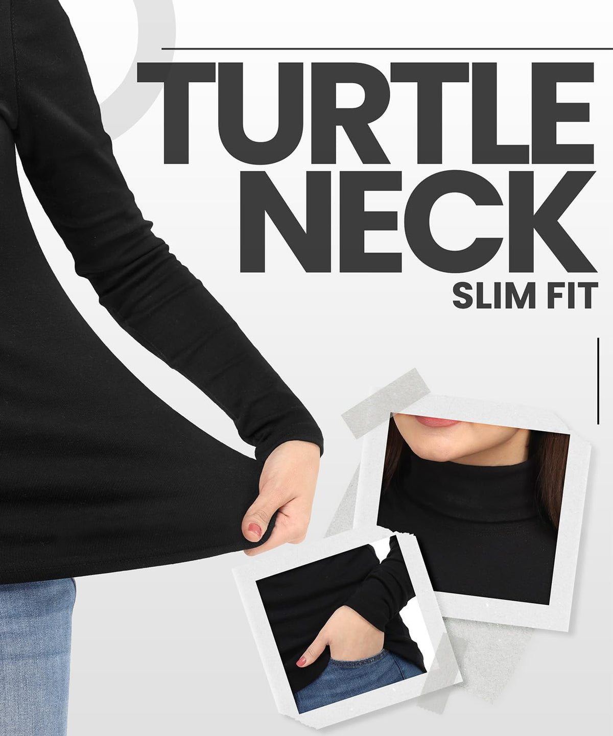 NY Threads Cotton Blend Turtleneck Top for Women, Small, Black 🍁 All In One Marketplace Canada