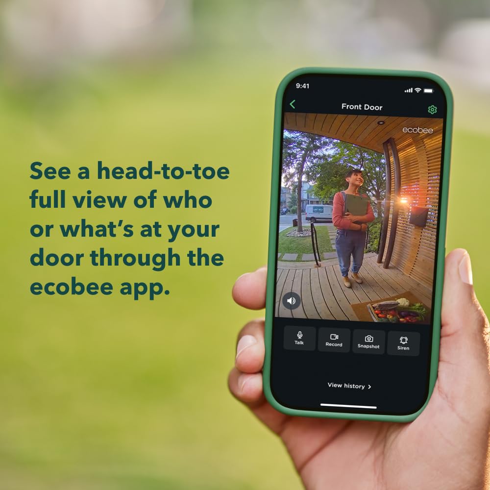 ecobee Smart Video Doorbell Camera Wired Alexa, Apple Home Kit, Google Home ecobee