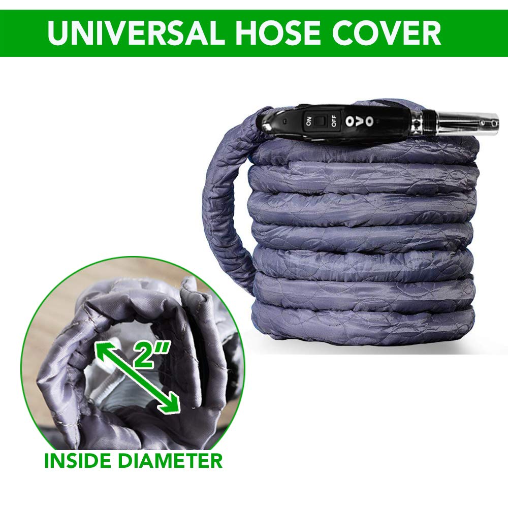 OVO Universal Padded Hose Cover, Fits All 30 to 32 ft Central Vacuum Hose, Machine Washable, Easy to Install with Zipper OVO