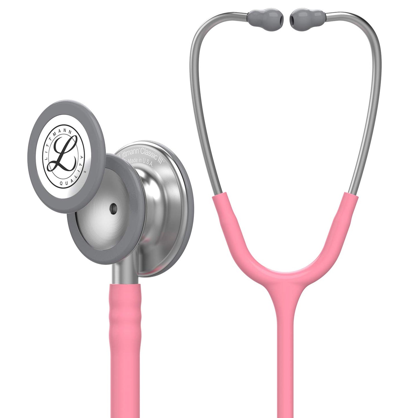 3M Littmann Classic III Monitoring Stethoscope, 5633, More Than 2X as Loud*, Weighs Less**, Stainless Steel Chestpiece, 69 cm (27") Pearl Pink Tube