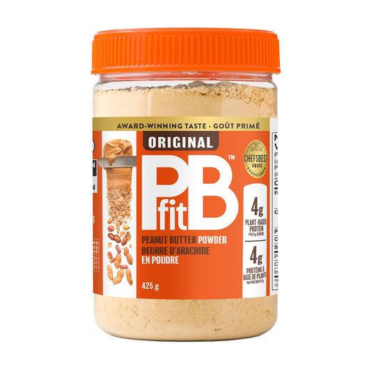 PBfit All-Natural Peanut Butter Powder, Peanut Butter Powder from Real Roasted Pressed Peanuts, Low in Fat High in Protein, 4g of Protein, 425g (15oz) - Available at All In One Marketplace Canada