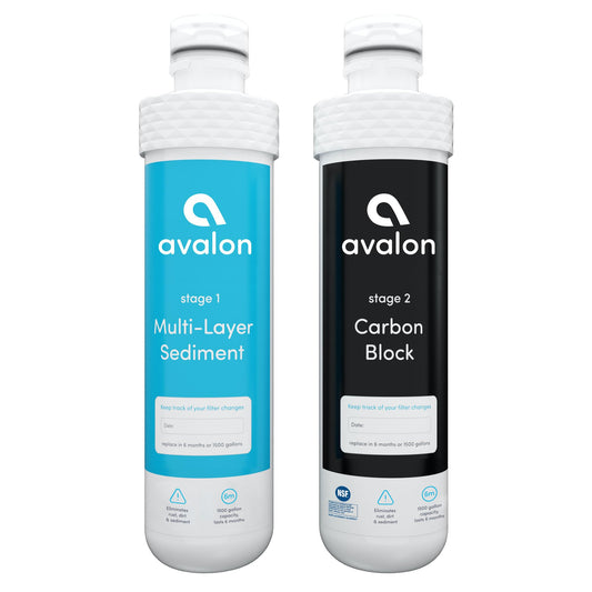Avalon 2 Stage Replacement Filters for Avalon Branded Bottleless Water Coolers (Purchased After January 2018), NSF Certified, 1500 Gallons, White, Dual (AVALONFILTER) Avalon