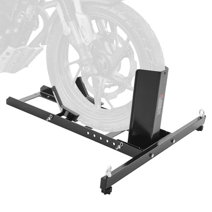 VEVOR Motorcycle Wheel Chock Upright, 1800 lbs Capacity, Heavy-duty Steel Motorcycle Front Wheel Stand with 6 Adjustable Holes, For 15"-22" Off-Road Motorcycles, Standard Motorcycles VEVOR