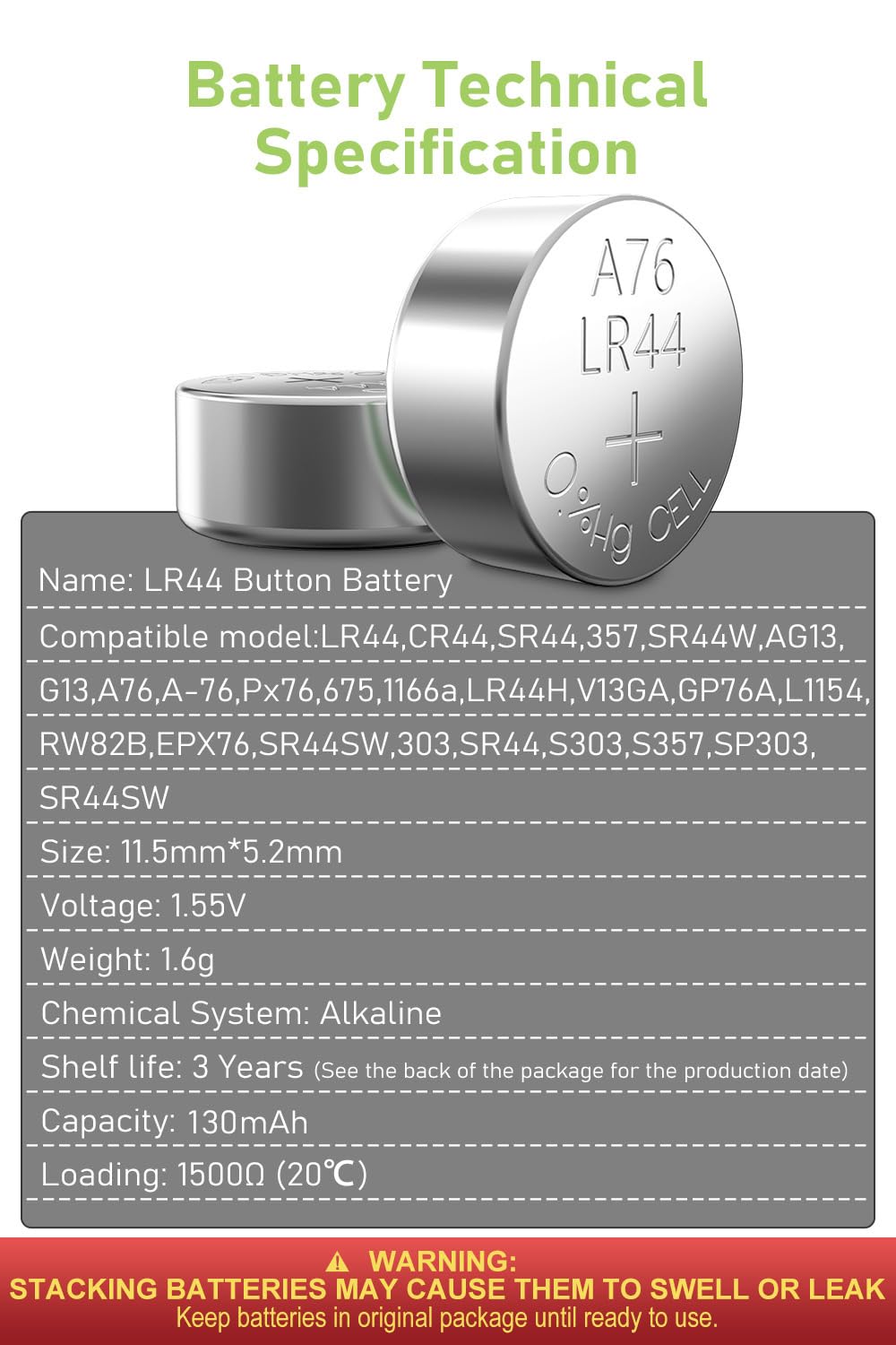 POWEROWL High Capacity LR44 Batteries 40 Pack, AG13 357 303 SR44 Premium Alkaline Battery 1.5V Button Coin Cell Batteries - Available at All In One Marketplace Canada