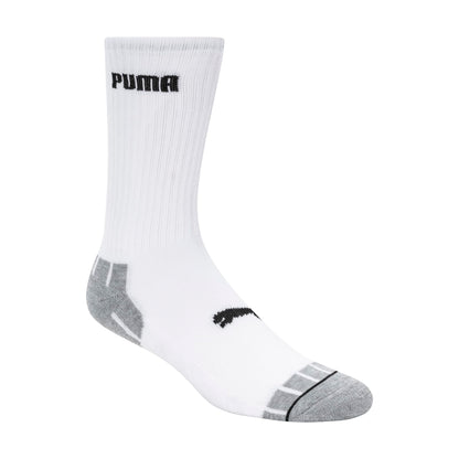 PUMA Men's 8 Pack Athletic Cushioned Crew Socks, White/Black, 10-13 PUMA