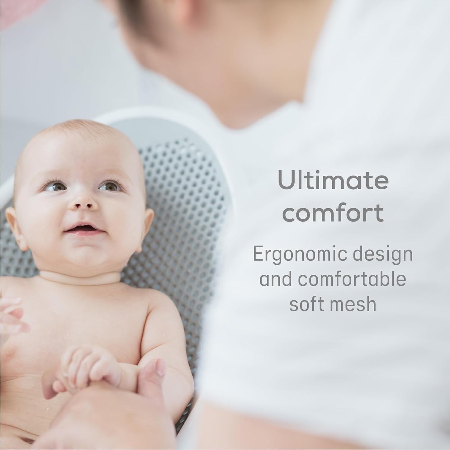 Angelcare Baby Bath Support, Grey, for Babies Less Than 6 Months of Age, Made in Canada