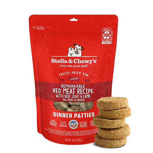 Pâtées de Dîner Crues Lyophilisées Stella & Chewy's – Nourriture pour Chien sans Céréales, Recette de Viande Rouge Remarquable Riche en Protéines – Sac de 396g 🍁 All In One Marketplace Canada
