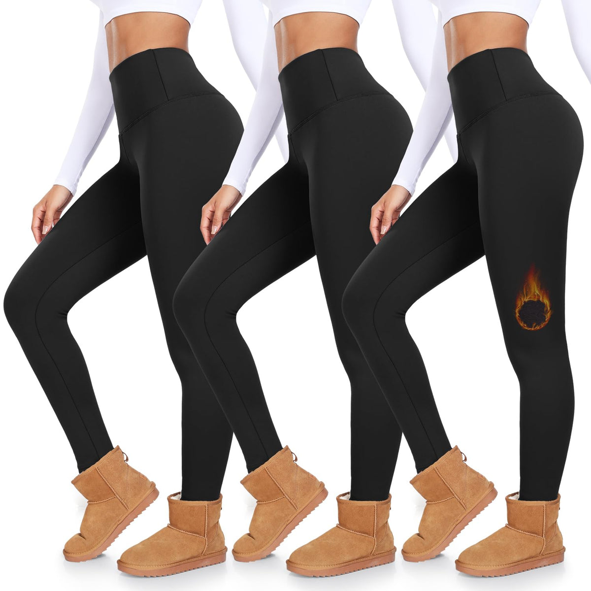 DHSO Fleece Lined Leggings Women, High Waisted Winter Warm Thermal Pants 🍁 All In One Marketplace Canada