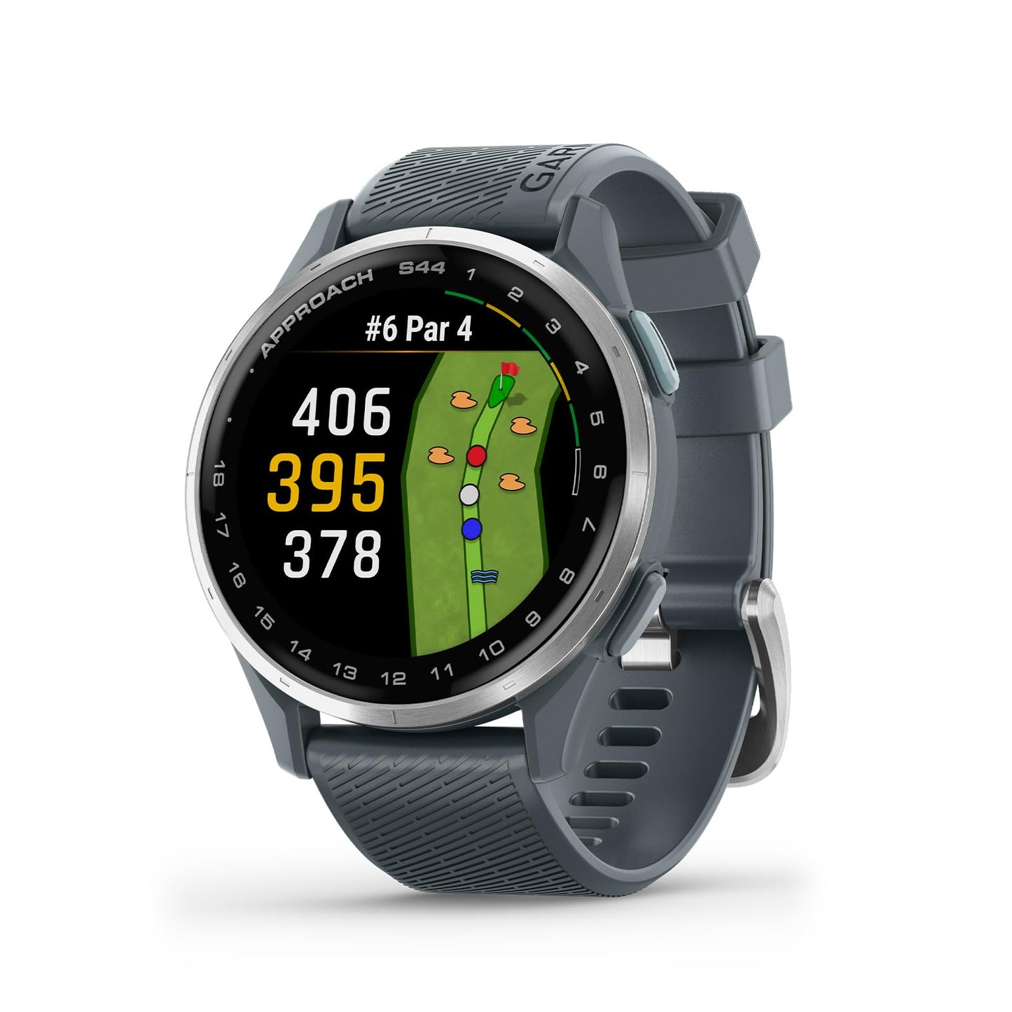 Garmin Approach S44, Essential Golf GPS Smartwatch, AMOLED Display, On-Course Features, Silver Aluminum Bezel with Twilight Silicone Band 🍁 All In One Marketplace Canada