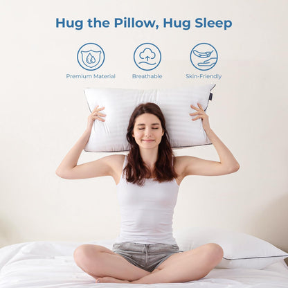 Pillows Standard Size Set of 4 - Bed Pillows for Sleeping 4 Pack, Cooling Supportive Hotel Pillows with Premium Soft Down Alternative Fill for Side Stomach and Back Sleepers