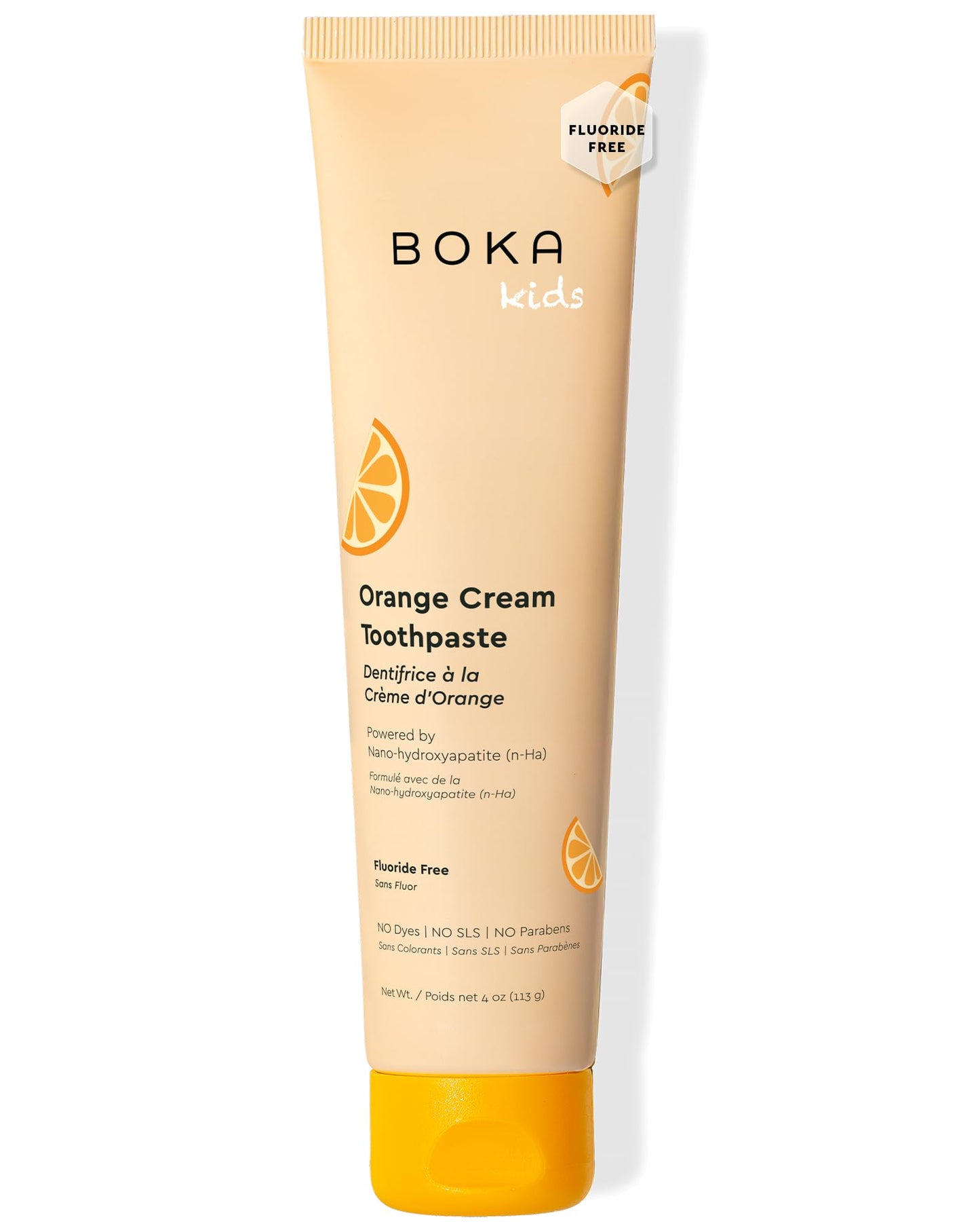 Boka Fluoride Free Toothpaste, Nano Hydroxyapatite, Training Toothpaste - Orange Cream Flavor, 4 Fl Oz (113g) 1Pk
