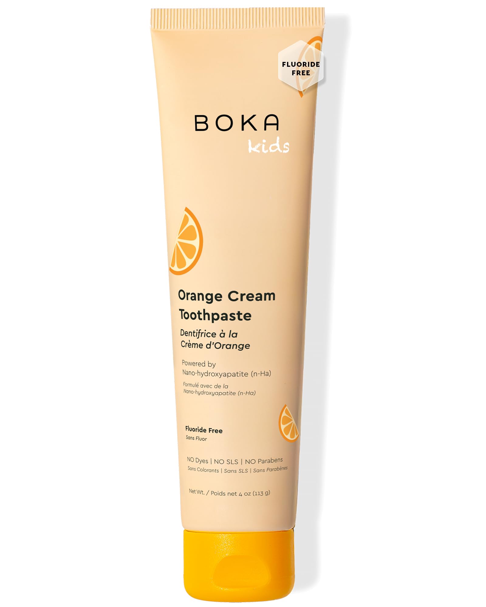 Boka Fluoride Free Toothpaste, Nano Hydroxyapatite, Training Toothpaste - Orange Cream Flavor, 4 Fl Oz (113g) 1Pk