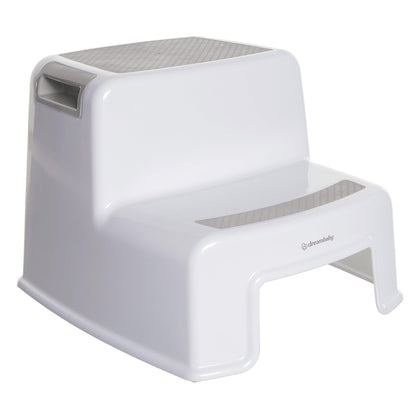Dreambaby - 2 Up Toddler Step Stool With Non Slip Base, Kids Step Stool for Bathroom, Potty Training and Kitchen, Holds up to 175lbs - Grey & White