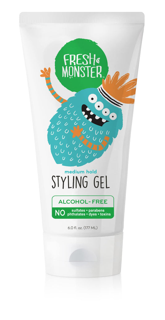 Fresh Monster Natural Hair Gel for Kids & Babies, Alcohol-Free, Toxin-Free, Flexible Medium Hold, 6.0oz - Available at All In One Marketplace Canada
