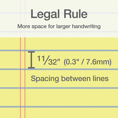 Oxford Legal Pads, 8.5 x 11 Inch, Wide Ruled, Yellow Paper, 50 Sheets per Pad, 12-Pack Notepads for School, Office, Lists, and Note Taking, Letter Size, Double-Sided Writing Pages Oxford