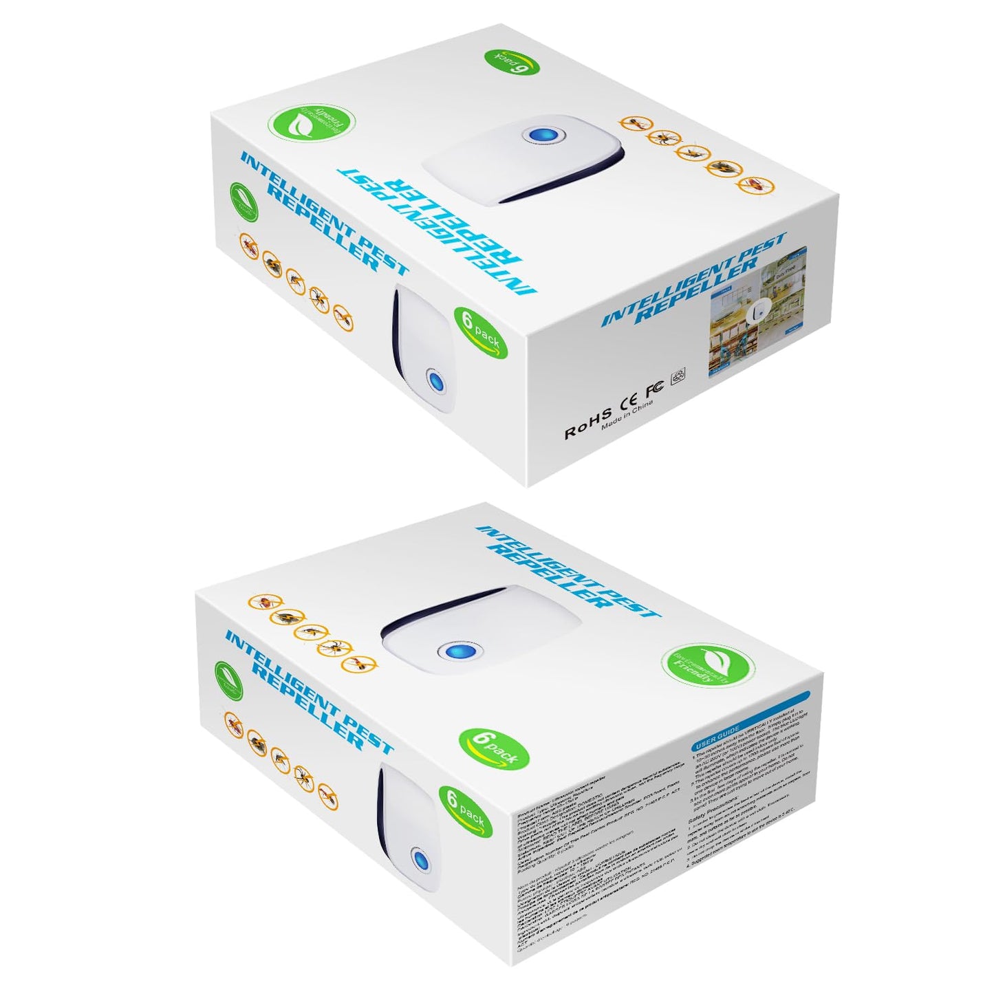 Pest Control Repeller, Plug-in Pest Control Repellent for Mouse, Insect, Cockroach, Mice, Spider, Bug, Ant, Mosquito, Rodent & Rats Indoor Use Repeller 6 Packs - Available at All In One Marketplace Canada