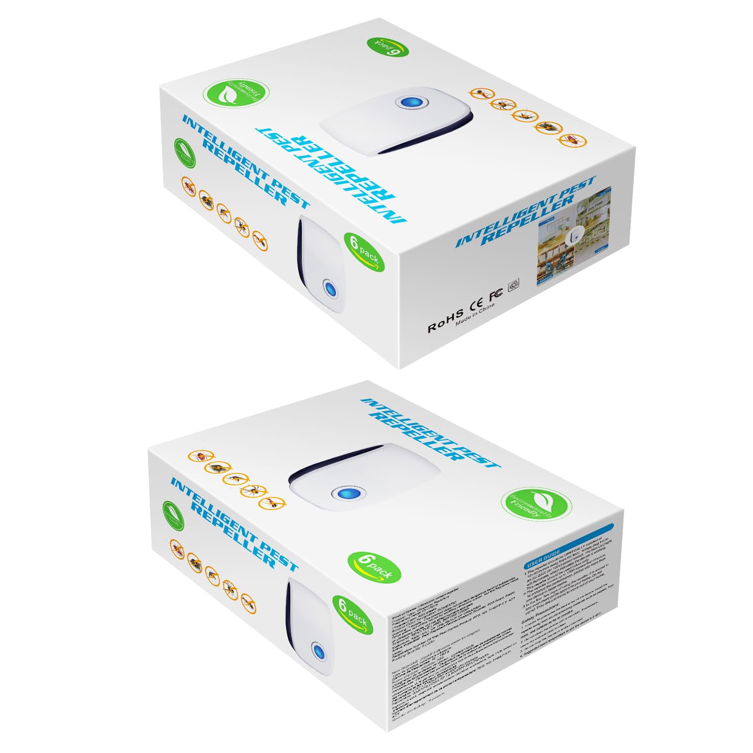 Pest Control Repeller, Plug-in Pest Control Repellent for Mouse, Insect, Cockroach, Mice, Spider, Bug, Ant, Mosquito, Rodent & Rats Indoor Use Repeller 6 Packs - Available at All In One Marketplace Canada