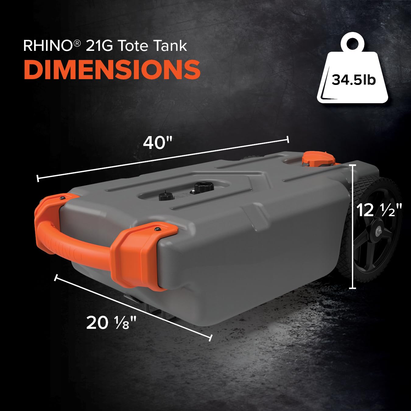 Camco Rhino 21-Gallon Camper/RV Portable Waste Tank - Features Large Heavy-Duty no-Flat Wheels & Low Drain Hole - Includes Removable Steel Tow Adapter, 3' Sewer Hose & More Accessories (39002) 🍁 All In One Marketplace Canada
