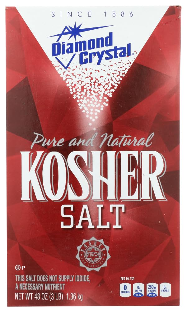 Diamond Crystal Kosher Salt - Pure & Natural, 48oz (3-Pack)