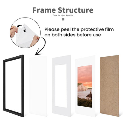 5x7 Picture Frame Set of 4, Matted to Display 5x7 Photo with Mat or 6x6 without Mat for Wall Floating or Tabletop, 4x6 Picture Frame Christmas Gift Black Picture Frames 🍁 All In One Marketplace Canada