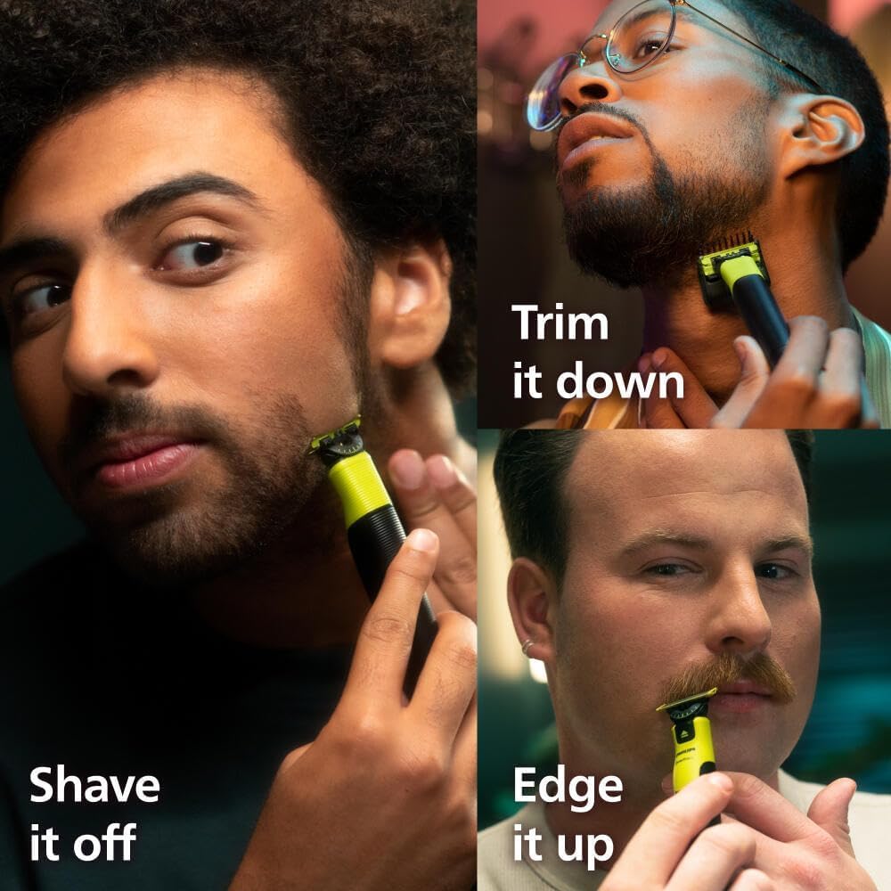 Philips OneBlade 360 with Connectivity Hybrid Face + Body, Electric Shaver, Beard Trimmer and Body Groomer, 360 Blade Tech, 1x360 Blade for Face, 5in1 Adjustable Comb, Body Kit, Travel Case, QP4631/65 - Available at All In One Marketplace Canada