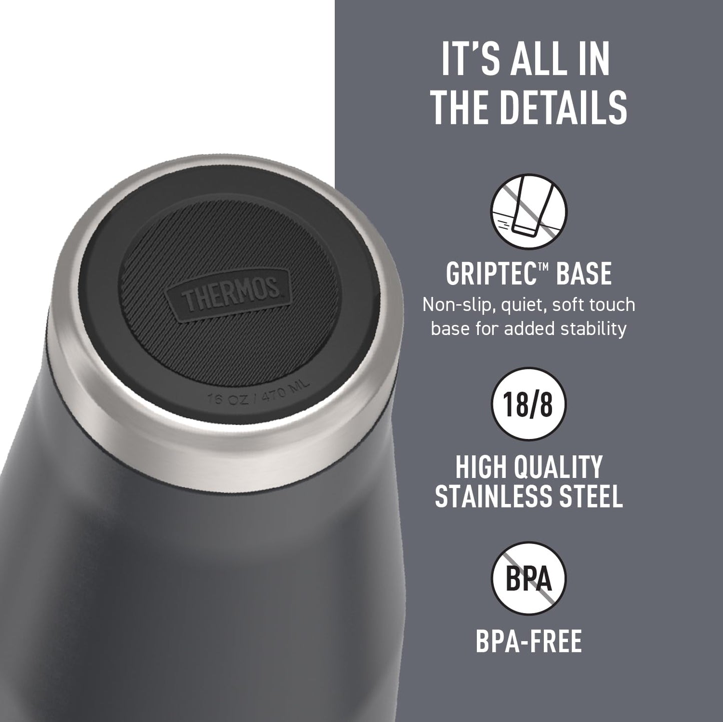 THERMOS ICON Series 16oz Stainless Steel Mug, Granite Thermos
