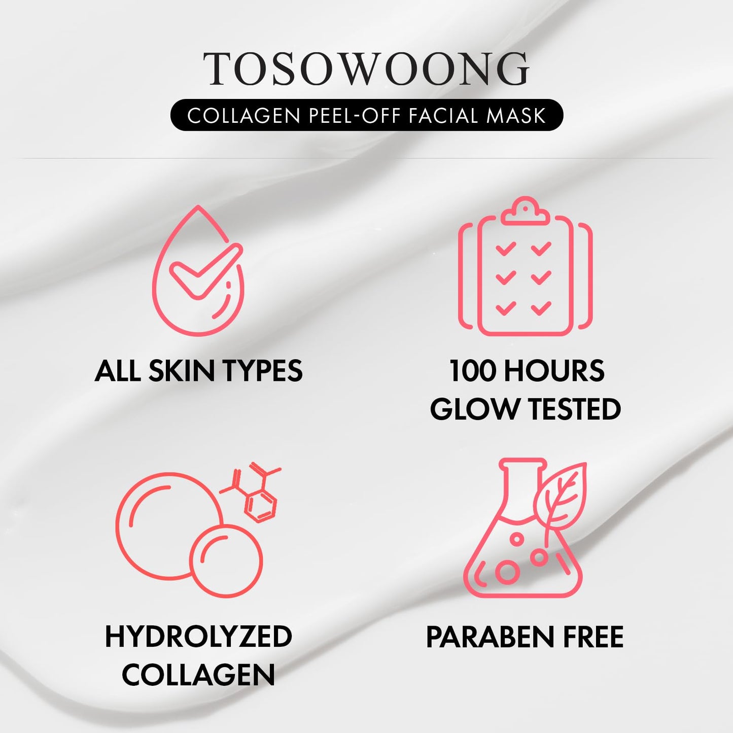 TOSOWOONG Real Collagen Fit, Hydrolyzed Collagen Wrapping Mask, Peel Off Facial Mask for elasticity, Hydrating, Glow, Glass Skin, Face Moisturizer, Self Care, Korean Skin Care, 50ml, 1.69 fl. oz. - Available at All In One Marketplace Canada