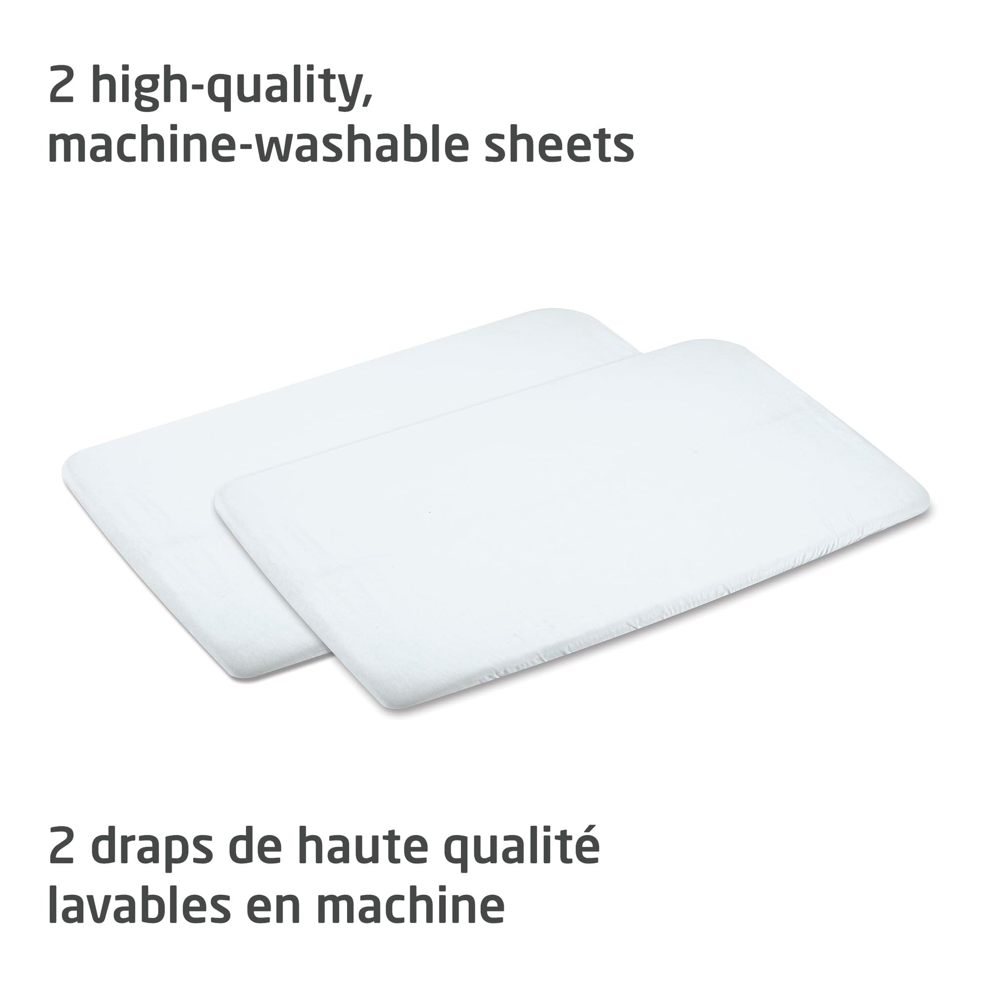 Maxi-Cosi Swift/Calao Bassinet Mode Fitted Sheets – 2-Pack, 100% Cotton, Soft and Breathable, Durable, Perfect Fit for Playard Bassinet Mattress, Machine Washable, Baby Bedding Essentials Maxi-Cosi