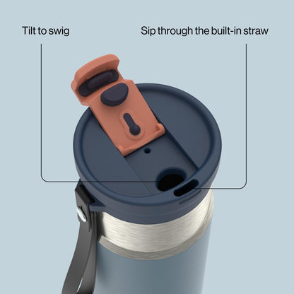 Contigo DualSip 16 oz Compact Water Bottle w/ 2-Way Lid (Drink from Straw or Spout) | Vacuum-Insulated Stainless Steel for Cold Drinks | 100% Leakproof | BPA & Lead-Free | Dishwasher Safe 🍁 All In One Marketplace Canada