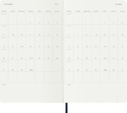 Moleskine Classic 18 Month 2026-2027 Weekly Planner, Soft Cover, Large (5" x 8.25"), Sapphire Blue, 208 pages