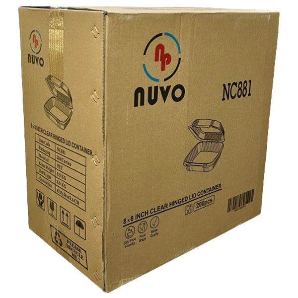 KY - COUVERCLE À CHARNIÈRE CONTENU 8" x 8" x 3" 200CT