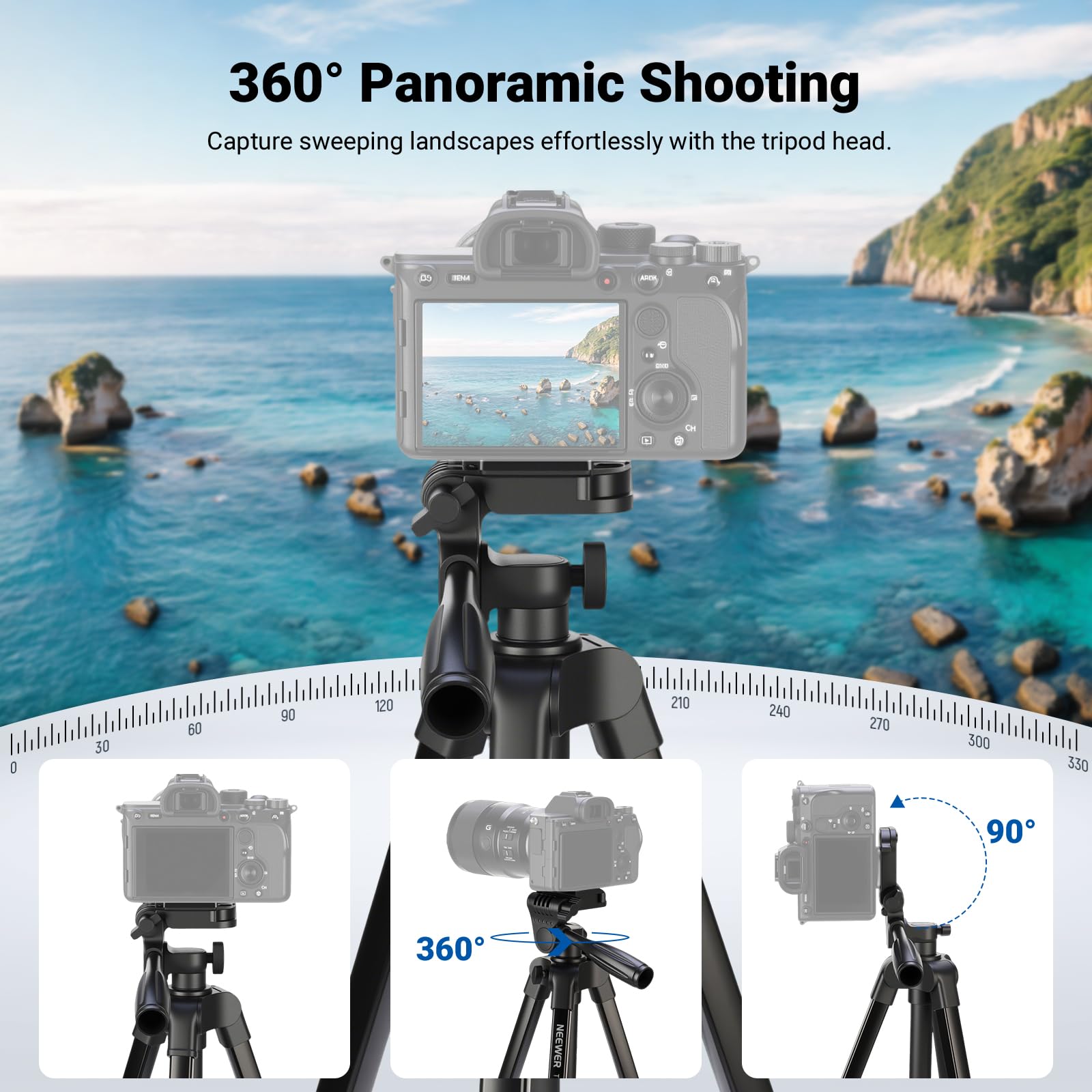 NEEWER Entry Level Version TP53 Tripod for Cell Phone & Camera, Metal NEEWER