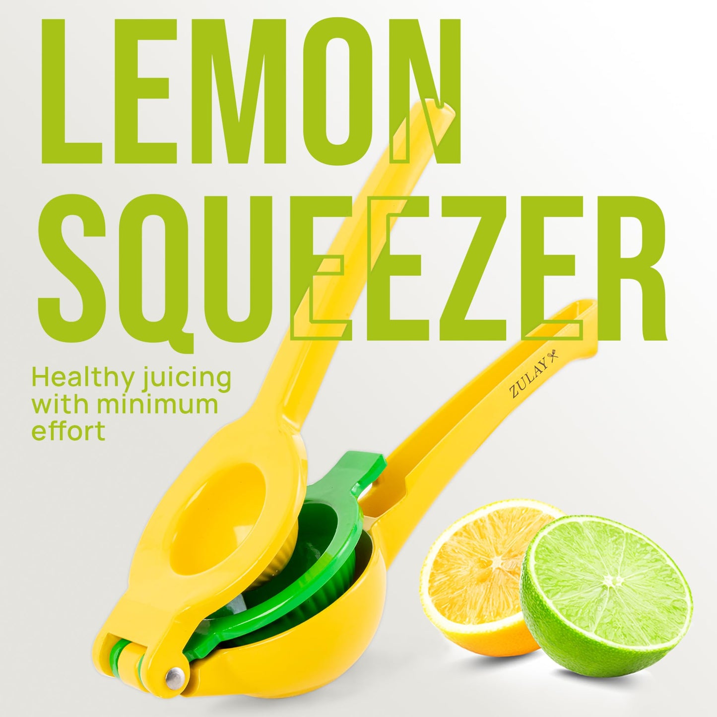 Zulay Kitchen 2 in 1 Lemon Lime Squeezer - Handheld Easy to Use Citrus Juicer - Easy to Clean Manual Orange & Lemon Squeezer - Citrus Juicer for Extracting All the Juice - Manual Press - Available at All In One Marketplace Canada
