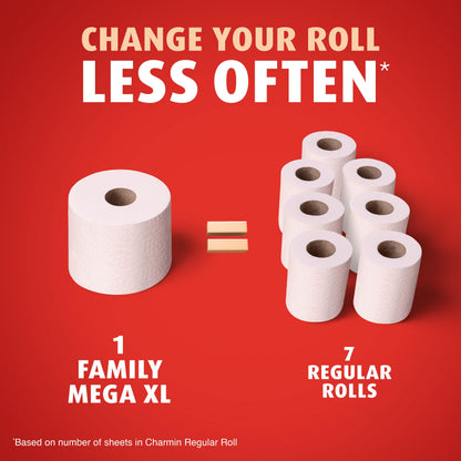 Charmin Toilet Paper Ultra Strong Clean Touch, 12 Family Mega XL Rolls = 84 Regular Rolls