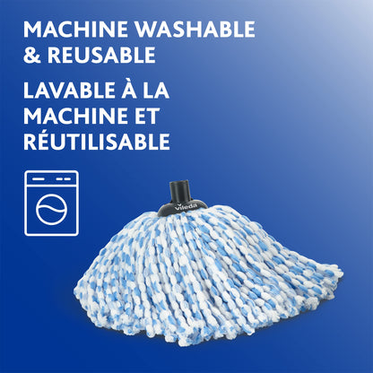 Vileda SuperMop and Bucket Set with 1 Extra Refill | Extendable Handle | Made of 100% Microfibre | Machine Washable Mop Head Vileda