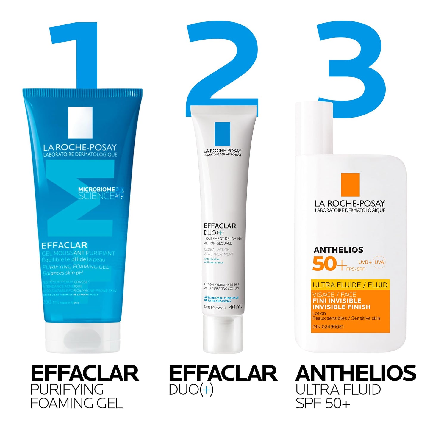 La Roche-Posay Face Wash Gel Cleanser, Effaclar Gentle Purifying Foaming Gel for Oily and Sensitive Acne-Prone Skin. Alcohol-free, Soap-Free, Paraben-free, Non-Comedogenic. 200mL