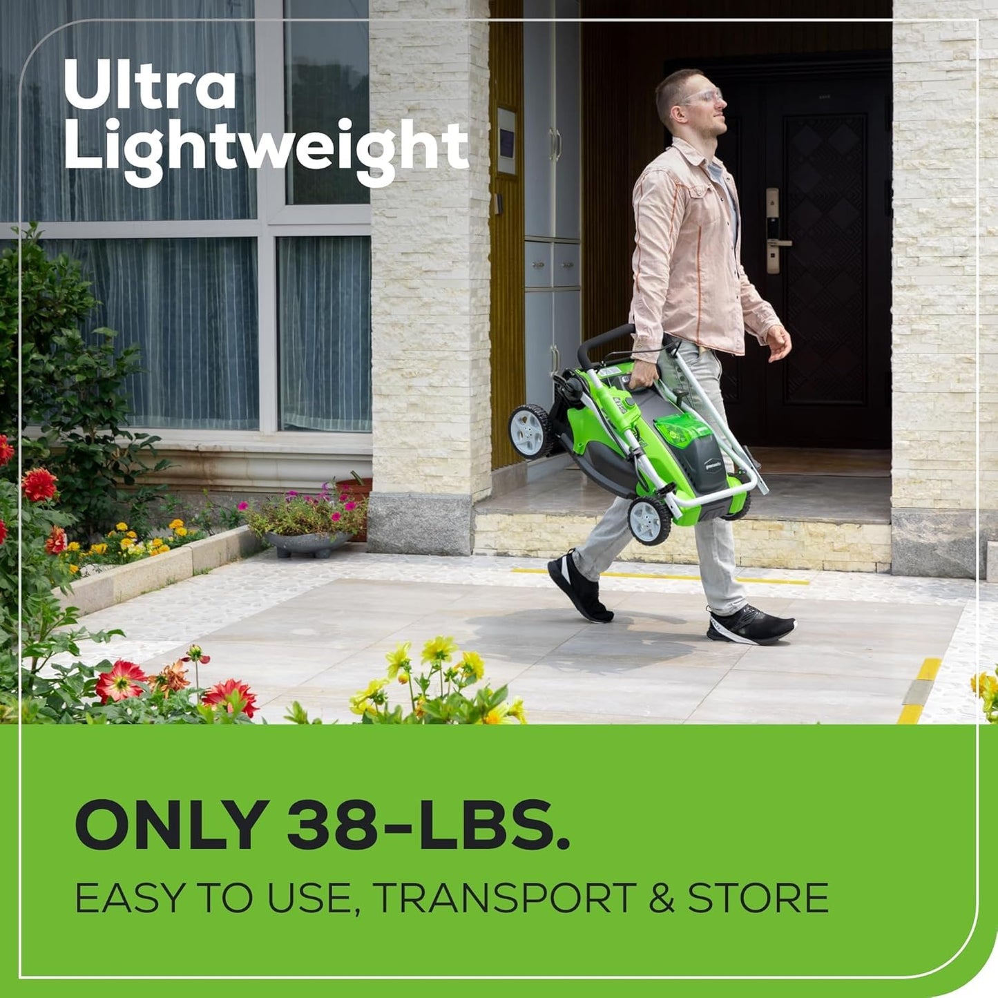Greenworks 40V 16-inch Cordless Lawn Mower, 4.0 Ah Battery and Charger Included 25242 - Available at All In One Marketplace Canada
