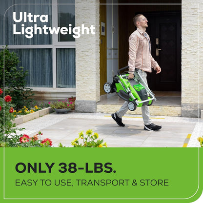 Greenworks 40V 16-inch Cordless Lawn Mower, 4.0 Ah Battery and Charger Included 25242 - Available at All In One Marketplace Canada