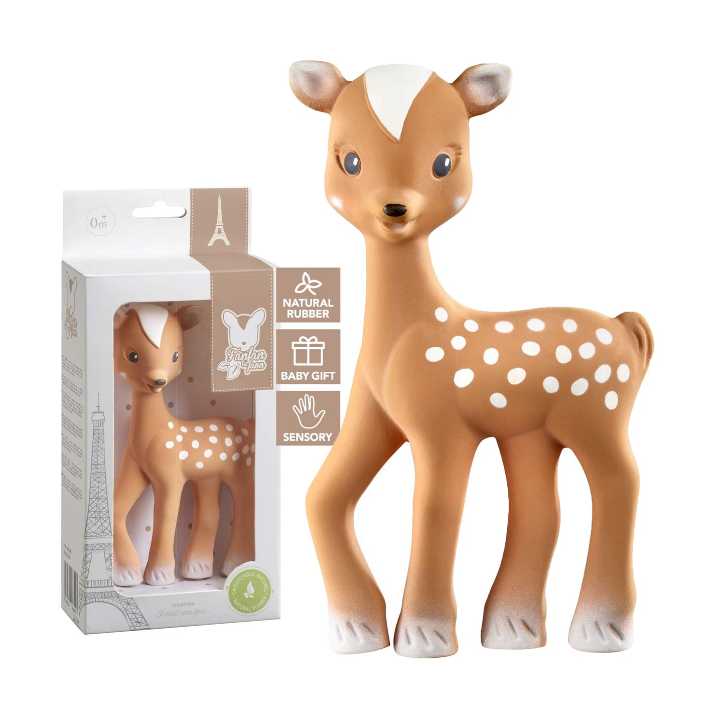 Fanfan The Fawn - Sophie la girafe's New Friend - Soft Natural Rubber - BPA-Free Teething Toy for Babies from Birth Sophie la girafe