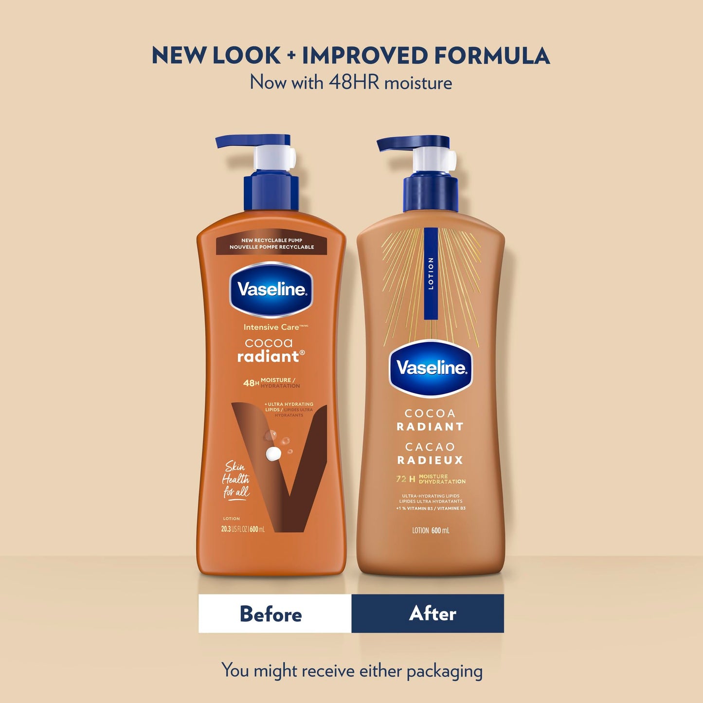Vaseline Cocoa Radiant Lotion Ultra-Hydrating 72H Moisture, 600mL, 3-Pack 🍁 All In One Marketplace Canada