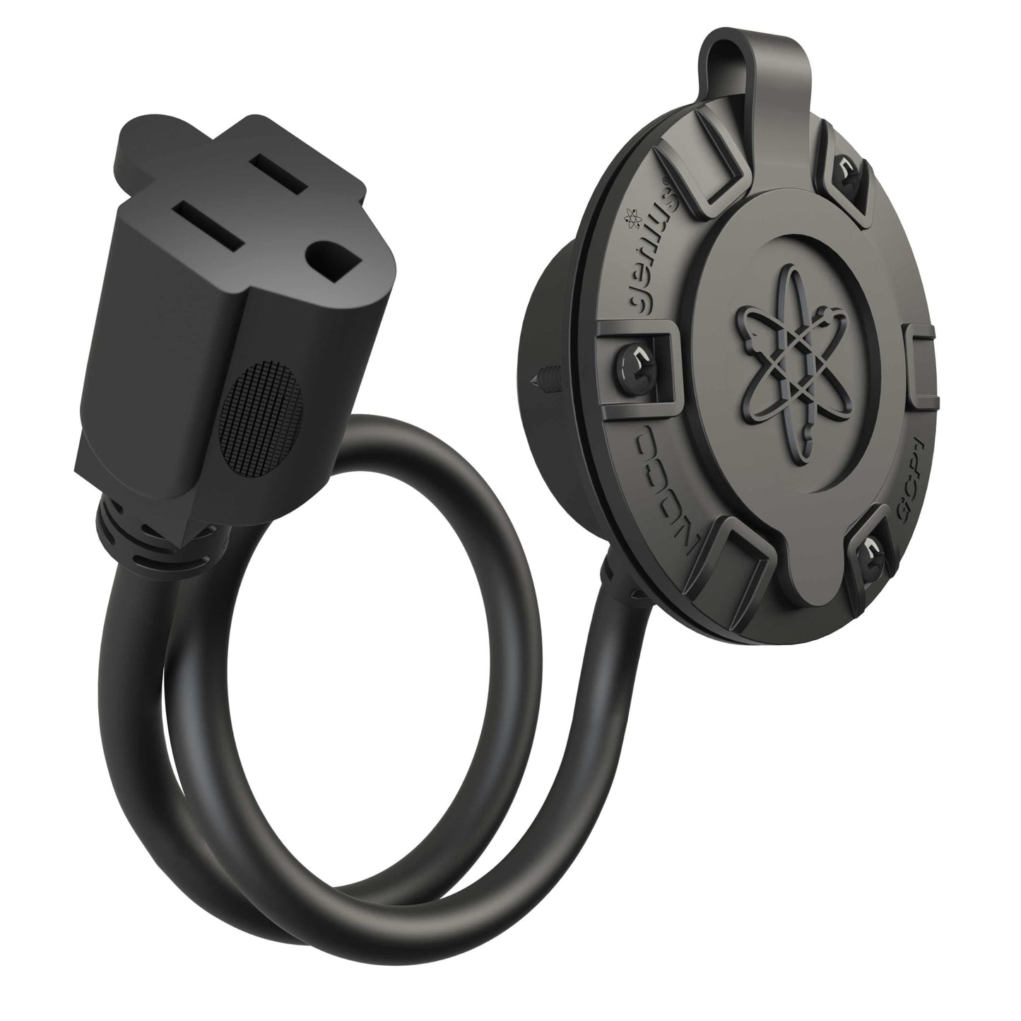 NOCO GCP1 15 Amp AC Port Plug, 125 Volt Power Inlet Socket, and Waterproof Electrical Outlet Receptacle Box with 16-Inch Integrated Outdoor Extension Cord NOCO