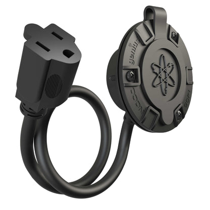 NOCO GCP1 15 Amp AC Port Plug, 125 Volt Power Inlet Socket, and Waterproof Electrical Outlet Receptacle Box with 16-Inch Integrated Outdoor Extension Cord NOCO